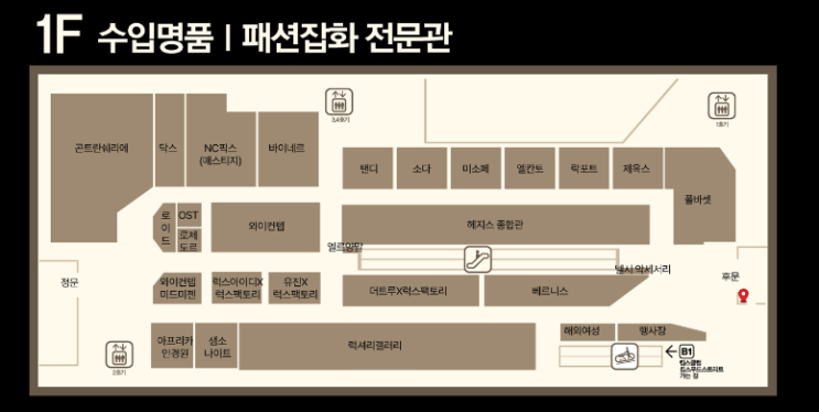  뉴코아 강남점 주차장 주차요금 및 휴무일, 푸드코트, 명품 브랜드