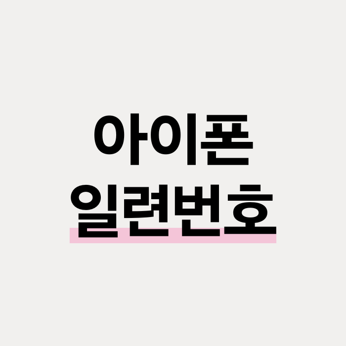  아이패드 아이폰 시리얼넘버 일련번호 조회 방법