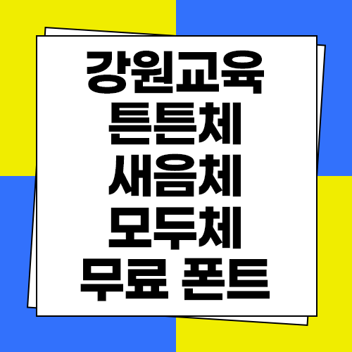  강원교육 튼튼체 모두체 새음체 무료