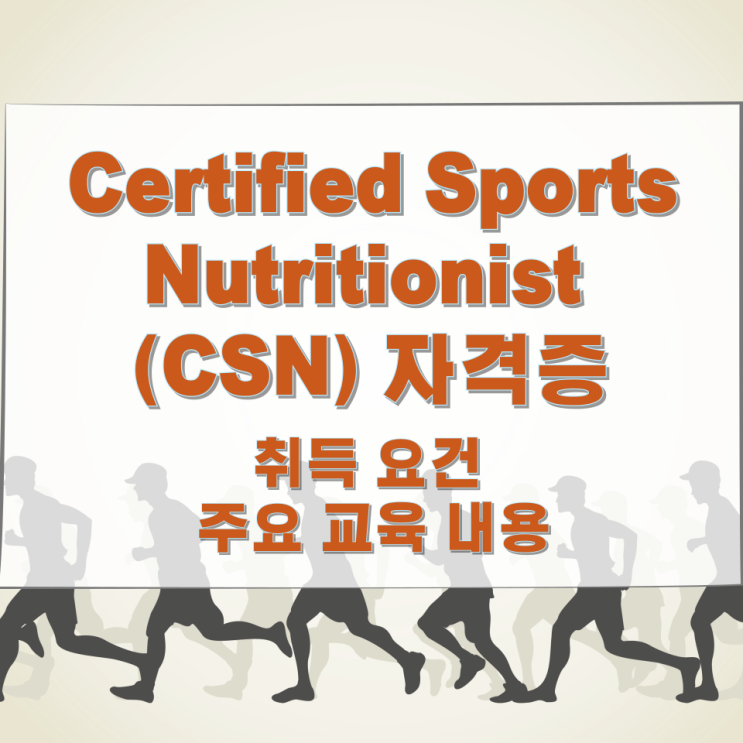 Certified Sports Nutritionist (CSN) 자격증 취득 요건과 주요 교육 내용 Certified Sports Nutritionist (CSN) 자격증 취득 요건과 주요 교육 내용