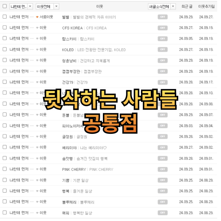  뒷삭하는 사람들의 공통점, 그리고 삭제