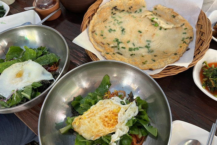  장태산 맛집 산채비빔밥 감자전 막걸리! 나들이식당