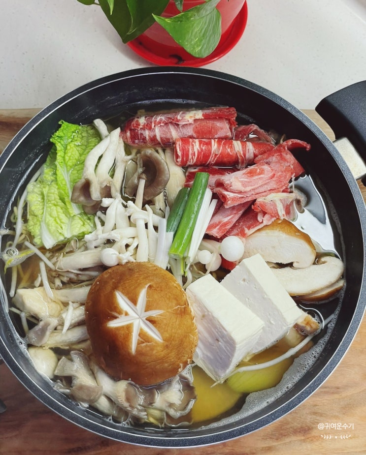  버섯샤브샤브 만드는법 레시피 소고기 버섯 샤브샤브 만들기 육수 간단 버섯전골