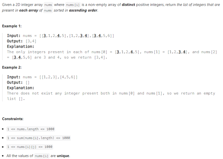  JAVA_LeetCode 2248_Intersection of Multiple Arrays