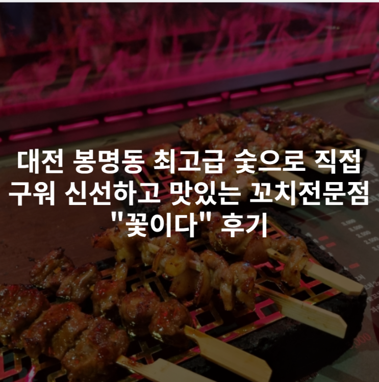  [대전 봉명동] 최고급 숯으로 직접 구워 신선하고 맛있는 꼬치전문점 "꽃이다" 후기