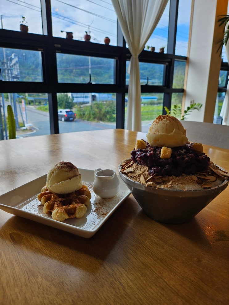  [진주 진성면 카페] 내돈내산_힐링 가능한 논밭뷰와 식물로 꾸며진 빙수맛집 카페상촌