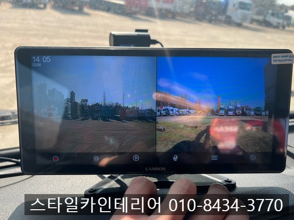 <b>인천</b> 올뉴마이티 <b>화물차</b> 블랙박스 후방카메라 국산 4채널 시공