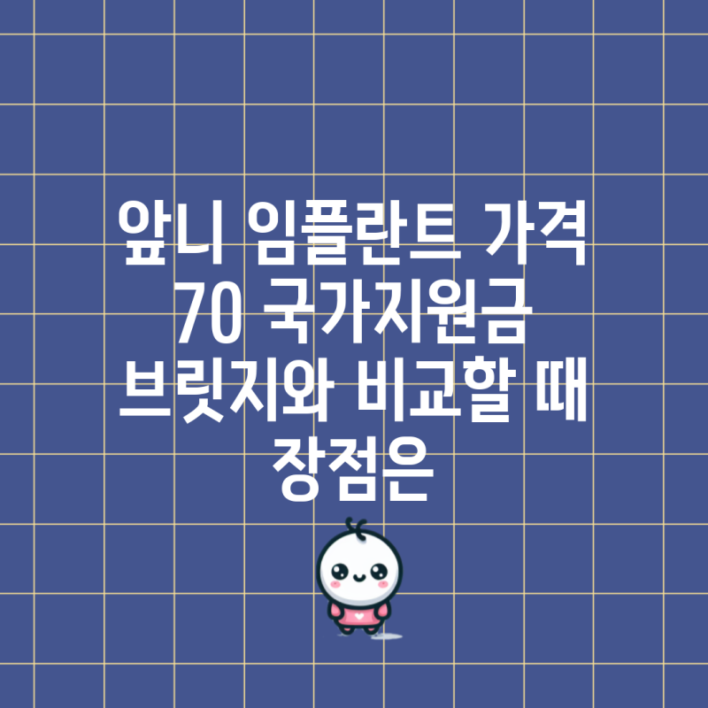 앞니 임플란트 가격 70 국가지원금 브릿지와 비교할 때 장점은