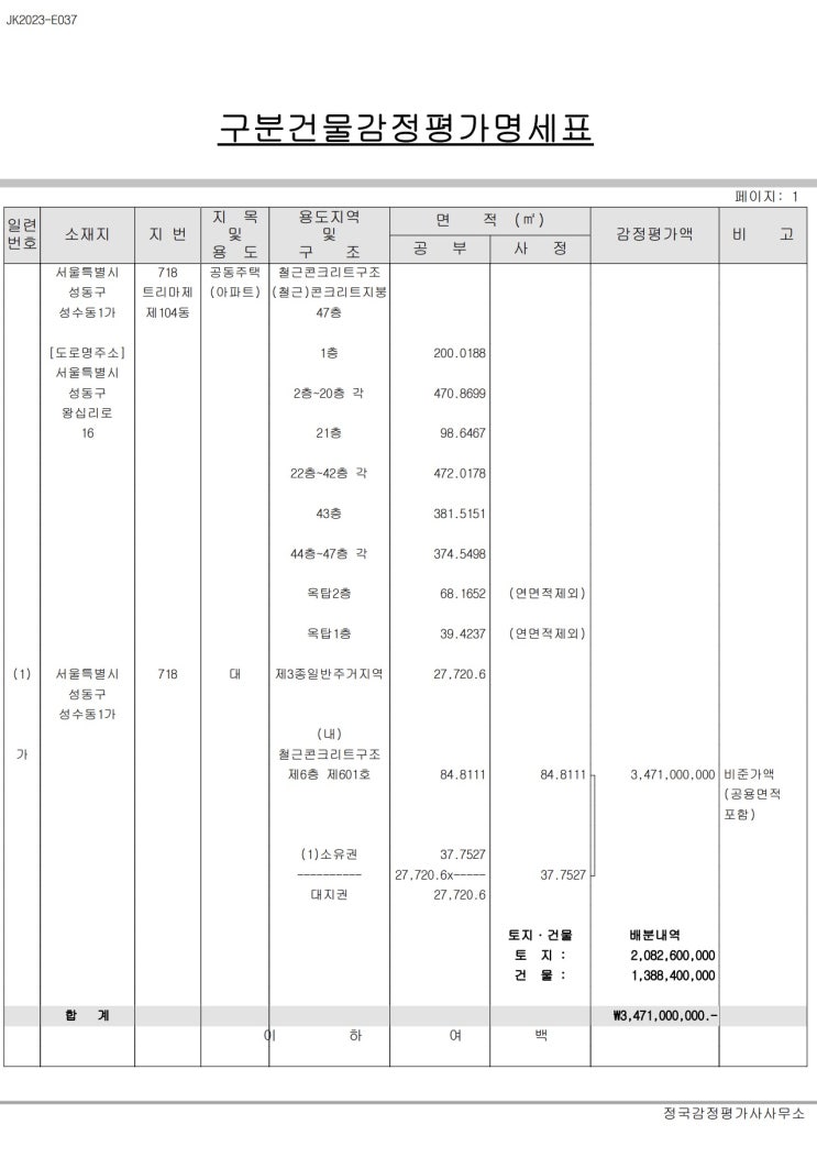  성수동 트리마제 경매 37평 한강변 럭셔리아파트