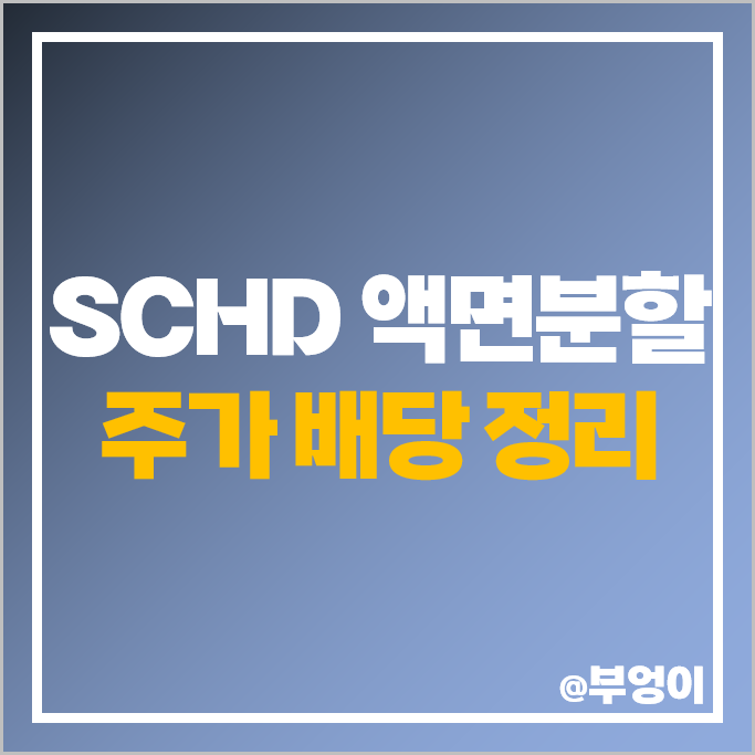 미국 ETF SCHD 액면분할 일정 비율 주가 배당금 미국 ETF SCHD 액면분할 일정 비율 주가 배당금