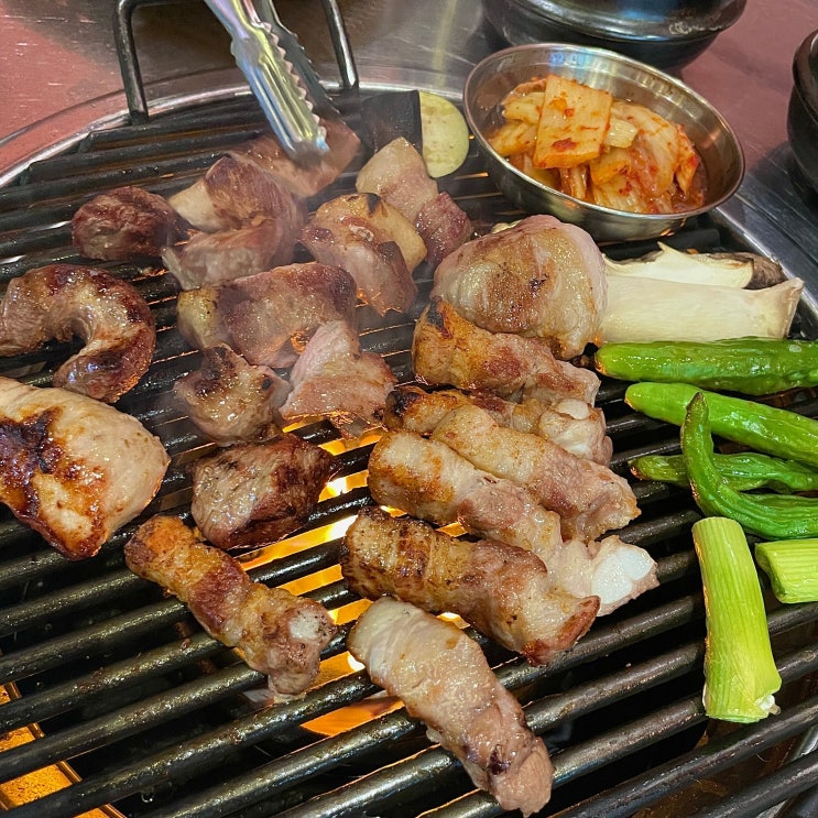  행주산성 맛집 고기장터 행신점 야자 숯에 굽는 한 돈 삼겹살
