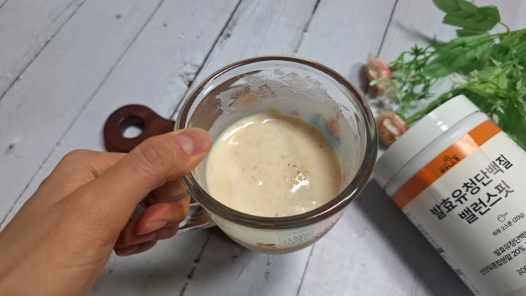  발효유청단백질 쉐이크 고소한 맛으로 부담없이 마시기 좋네