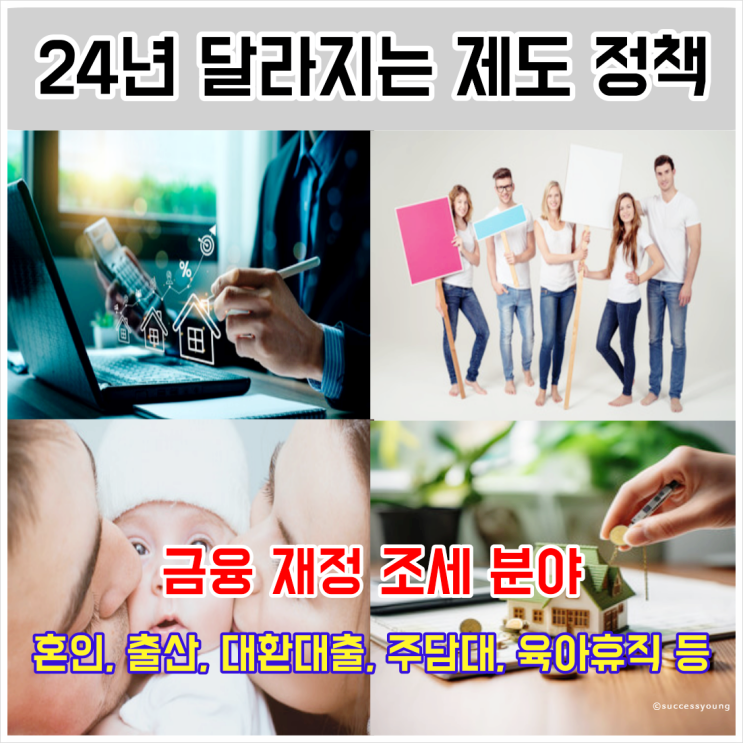  24년 달라지는 제도 정책 혼인 출산 증여 대환대출 주담대 육아휴직 급여 등 요약