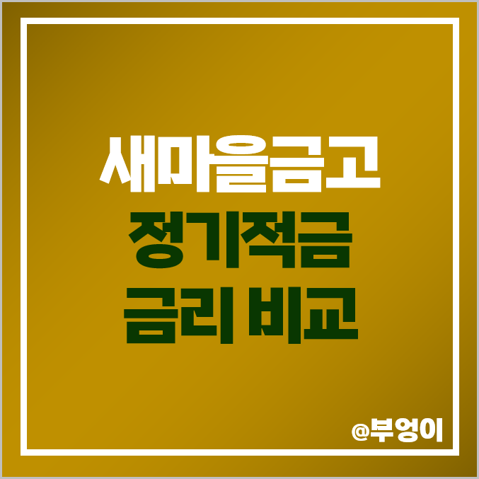 MG 새마을금고 정기적금 금리 비교 이자 높은 적금 특판 추천 MG 새마을금고 정기적금 금리 비교 이자 높은 적금 특판 추천