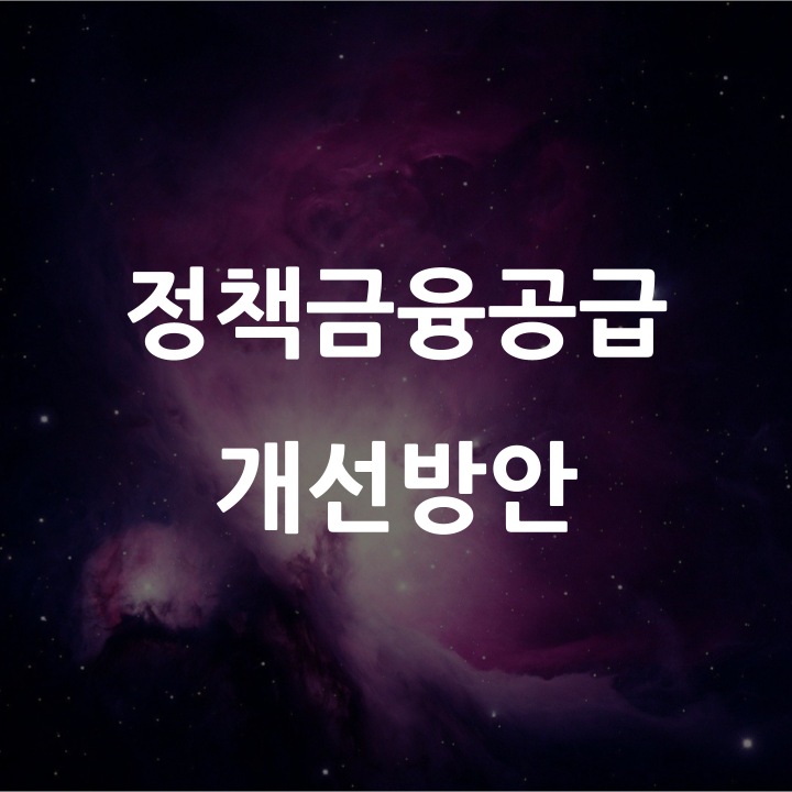  [리포트 추천] 정책금융기관 금융공급 개선방안