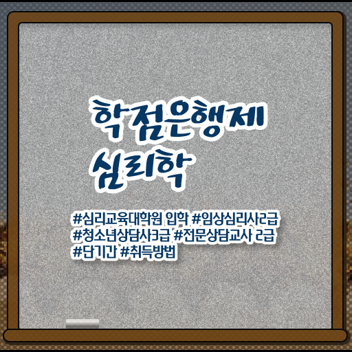 학은제 플래너 심리학 취득요건 이건 꼭 봐야해요 .