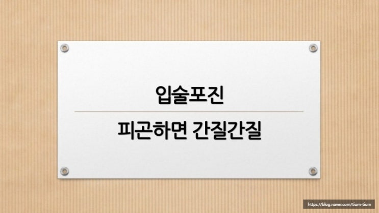 입술포진 원인 및 입술 포진 약(ft.헤르페스)