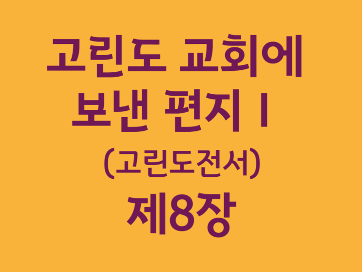 고린도 교회에 보낸 편지Ⅰ(고린도전서) 8장