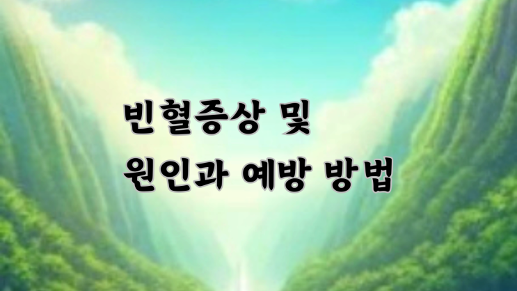  빈혈증상 및 원인과 예방 방법