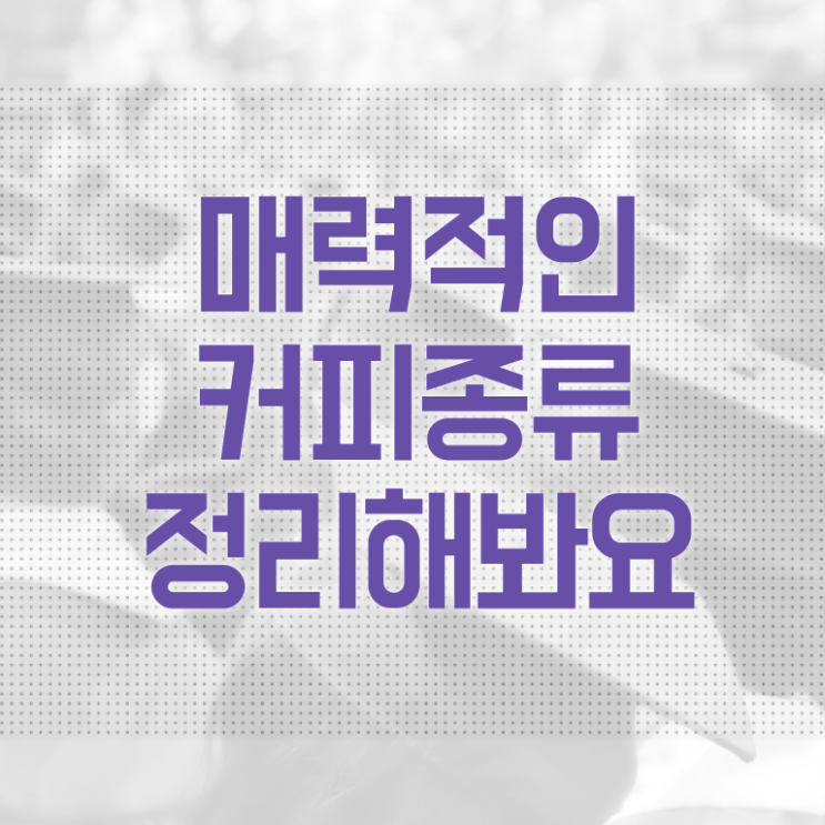  이탈리아 커피 종류 정보 모두 드려요 ?