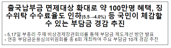 주요 10대 부담금 경감추진_기획재정부