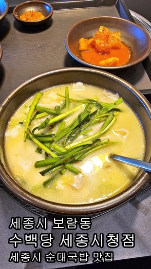  "세종시청 근처의 맛의 쉼터, '수백당 세종시청점'" 순대 국밥 혼밥 추천
