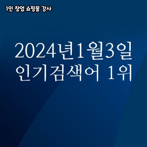 2024년 1월 3일 네이버쇼핑 분야별 인기 검색어 1위