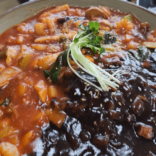 전주 호성동 중국집 [왕중왕짜장] 1인 세트 짬뽕 + 탕수육, 비빔짜장 맛있어요!