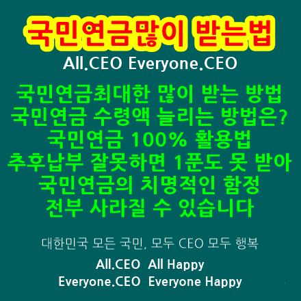  국민연금많이받는법-국민연금 최대한 많이 받는 방법,국민연금 100% 활용법,추후납부 잘못하면 1푼도 못 받을 수 있습니다,국민연금의 치명적인 함정,힘들게 넣은 내 돈 전부 사라져