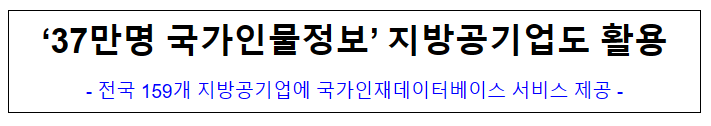 (인재정보담당관) ‘37만명 국가인물정보’ 지방공기업도 활용 (인재정보담당관) ‘37만명 국가인물정보’ 지방공기업도 활용