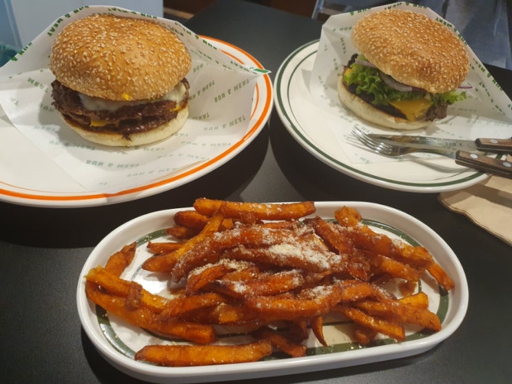  이수 수제버거 맛집 번앤미트 재방문 햄버거 스윗포테이토