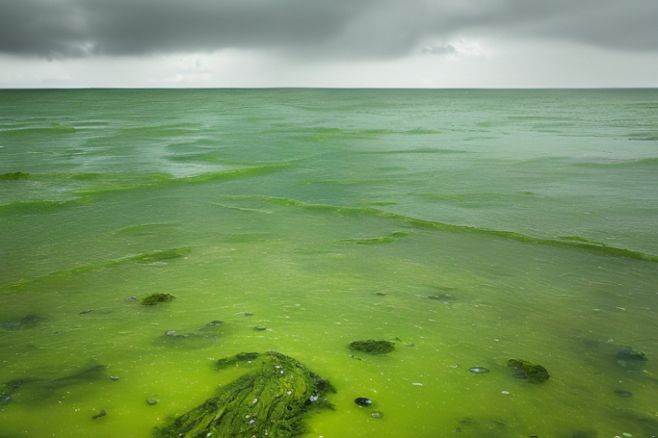 [Ai Greem] 환경 오염 179: 녹조화된 바다, 녹조화된 강 Ai 무료 이미지 및 썸네일