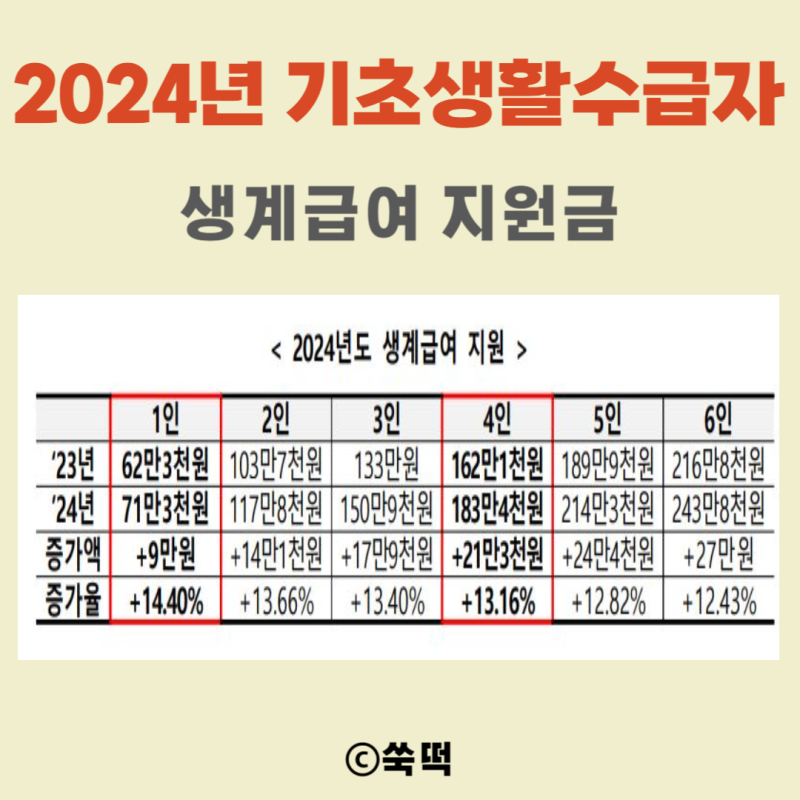 2024년 기초생활보장 수급자 사적이전소득 및 사적이전소득 사용내역 3