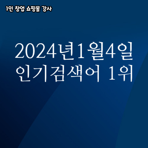 2024년 1월 4일 네이버쇼핑 분야별 인기 검색어 1위