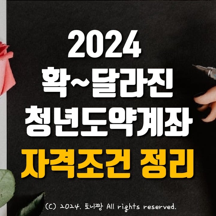 2024년 청년도약계좌 확~ 달라졌다는데... 변경된 조건, 신청기간, 가입률은?