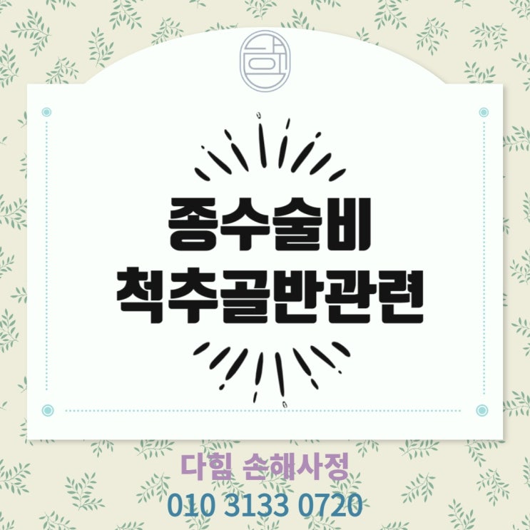 종수술비(척추관련) 종수술비(척추관련)