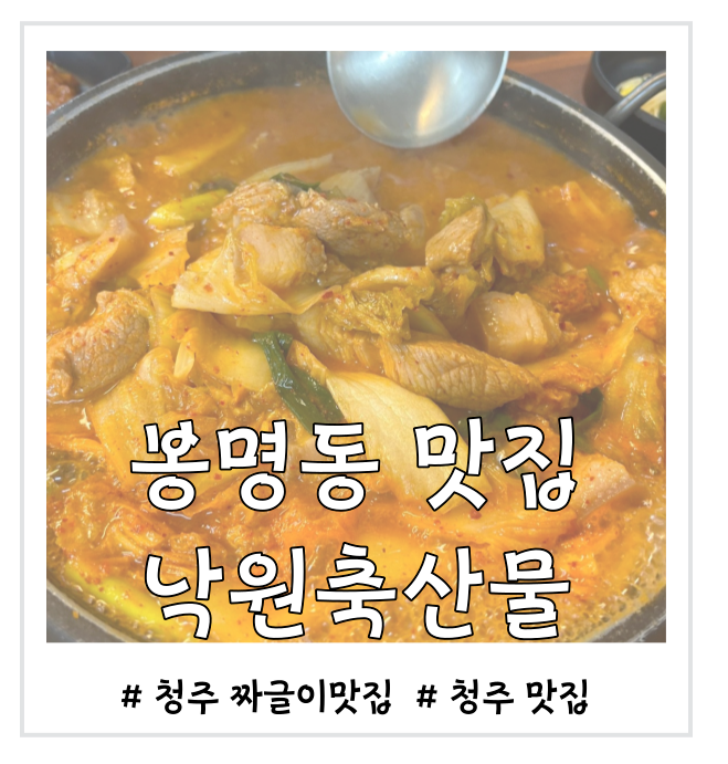  [청주 봉명동 맛집] 짜글이가 맛있는 낙원축산물