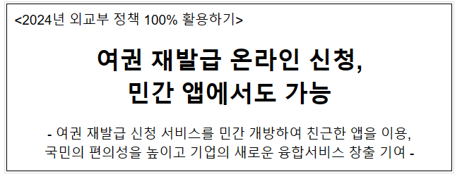 여권 재발급 온라인 신청, 민간 앱에서도 가능