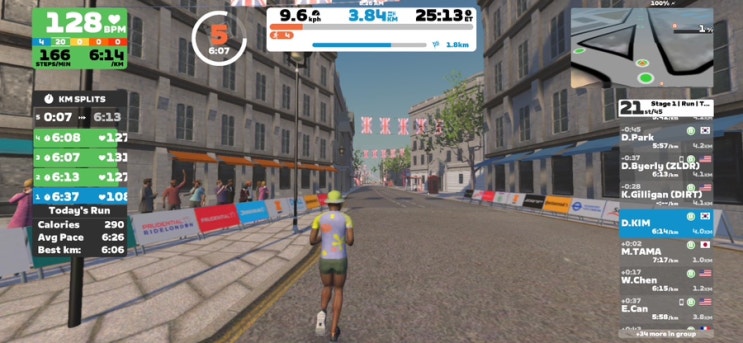 20240105 - 즈위프트러닝 Tour de zwift