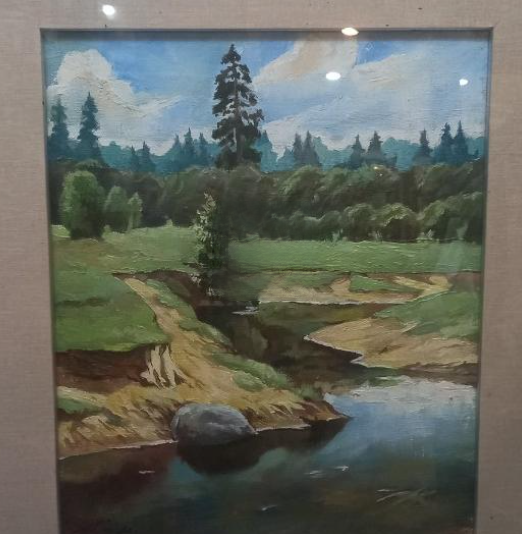  "古傳美  숲과 냇가의 조화로운유화그림 작가사인 작품 " 고미술 고서적 골동품 판매 / 강아지 고양이 필리핀 sps 수입허가서류 대행 서비스