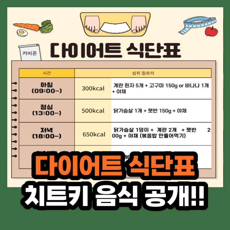 남자 다이어트 식단표 치트키 음식 공개