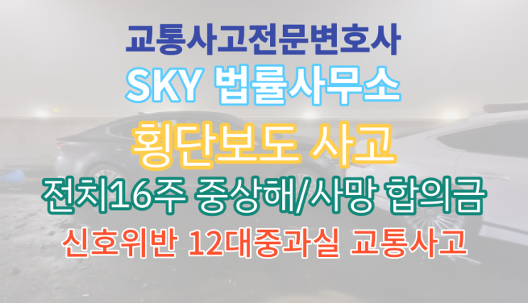  [보험_교통사고전문변호사] 횡단보도 신호위반피해_비구 골절(S32.40)_요추 골절(S32.05)_전치16주 중상해 진단_무료법률상담_부산_김해_양산_12대중과실