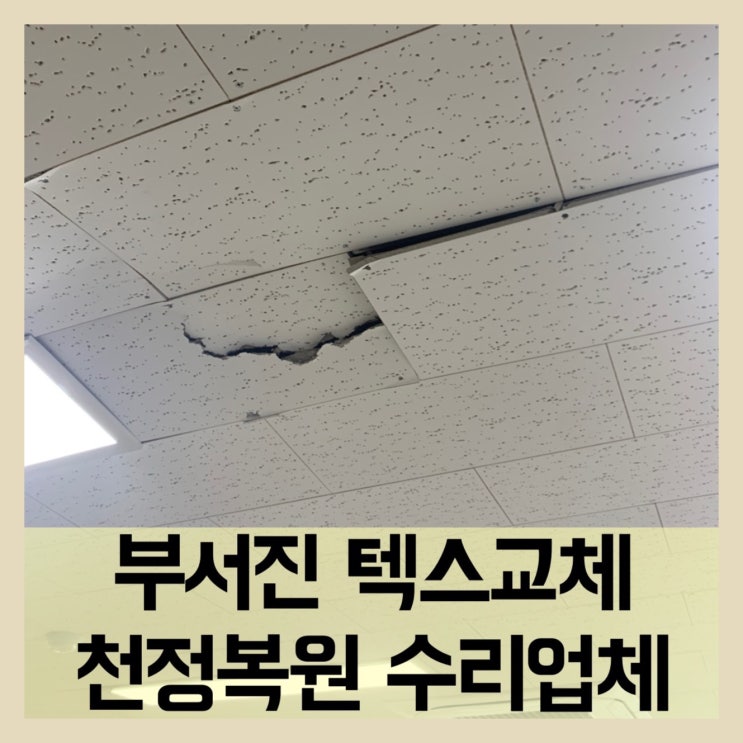  부서진천정 공장텍스교체