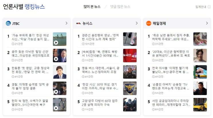 언론사별 랭킹뉴스 2024.01.07-2