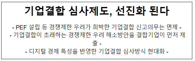 (2024년 정책돋보기)기업결합 심사제도, 선진화 된다 (2024년 정책돋보기)기업결합 심사제도, 선진화 된다