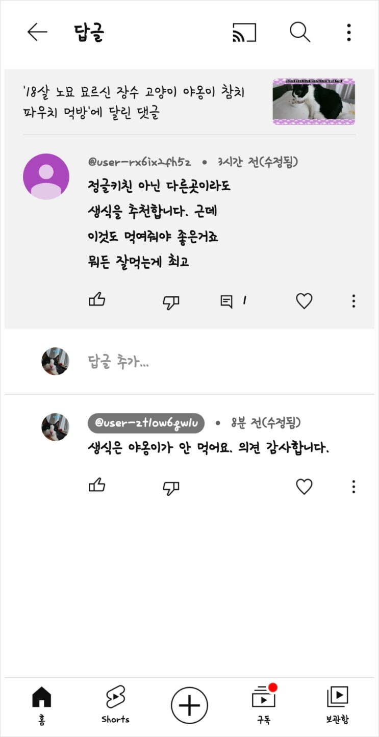  유튜브 댓글 땜에 때려치우고 싶다