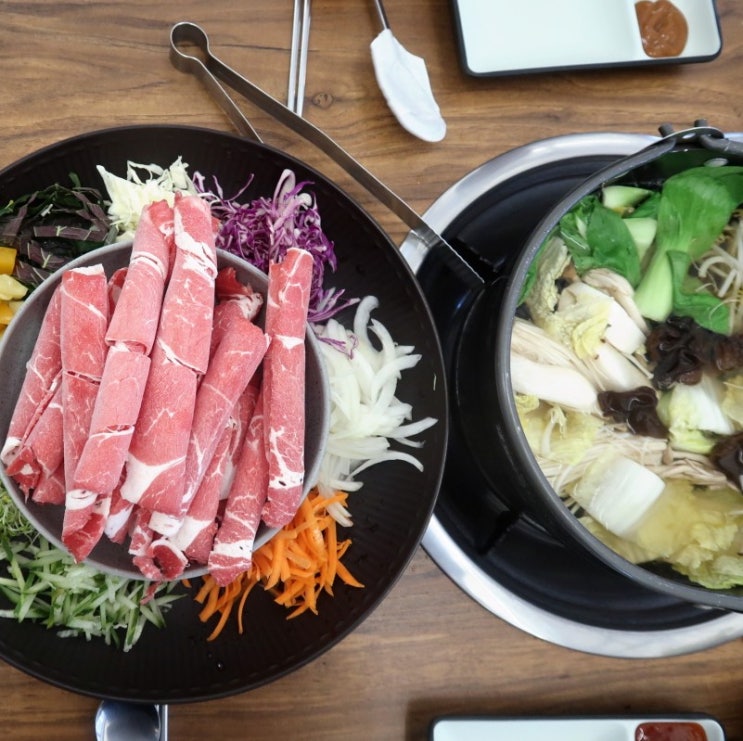 광주 수완동 샤브샤브 월남쌈 맛집 정담에서 건강한 점심