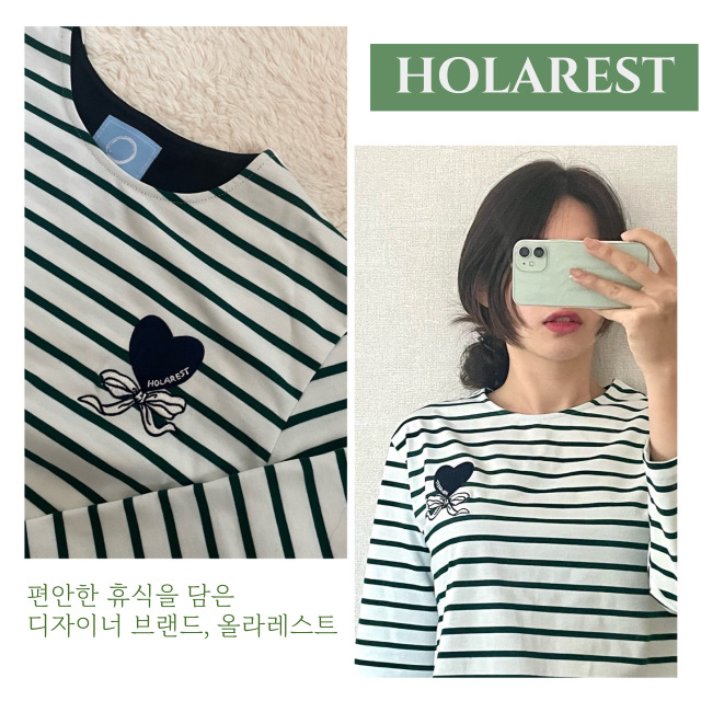  올라레스트 여자 스트라이프 라운드넥티셔츠 리뷰