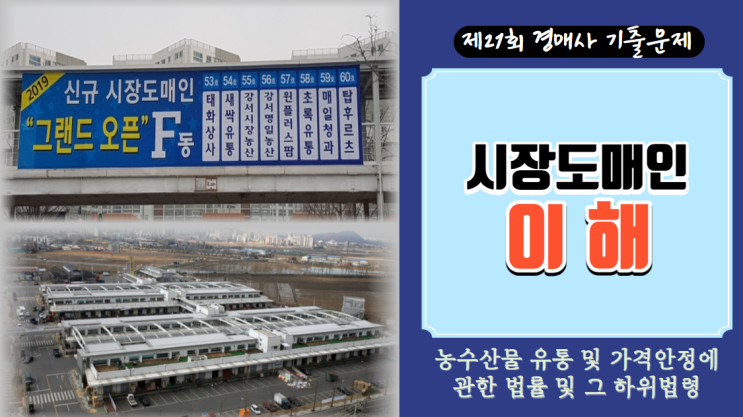  [제21회 경매사시험 기출문제 - 농안법 #14] 시장도매인은 아무리 강조해도 지나치지 않습니다!