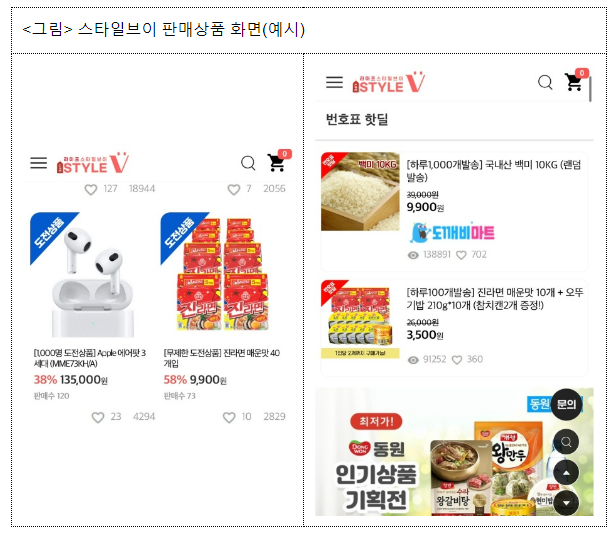 스타일브이의 전자상거래법 위반행위 검찰 고발 스타일브이의 전자상거래법 위반행위 검찰 고발